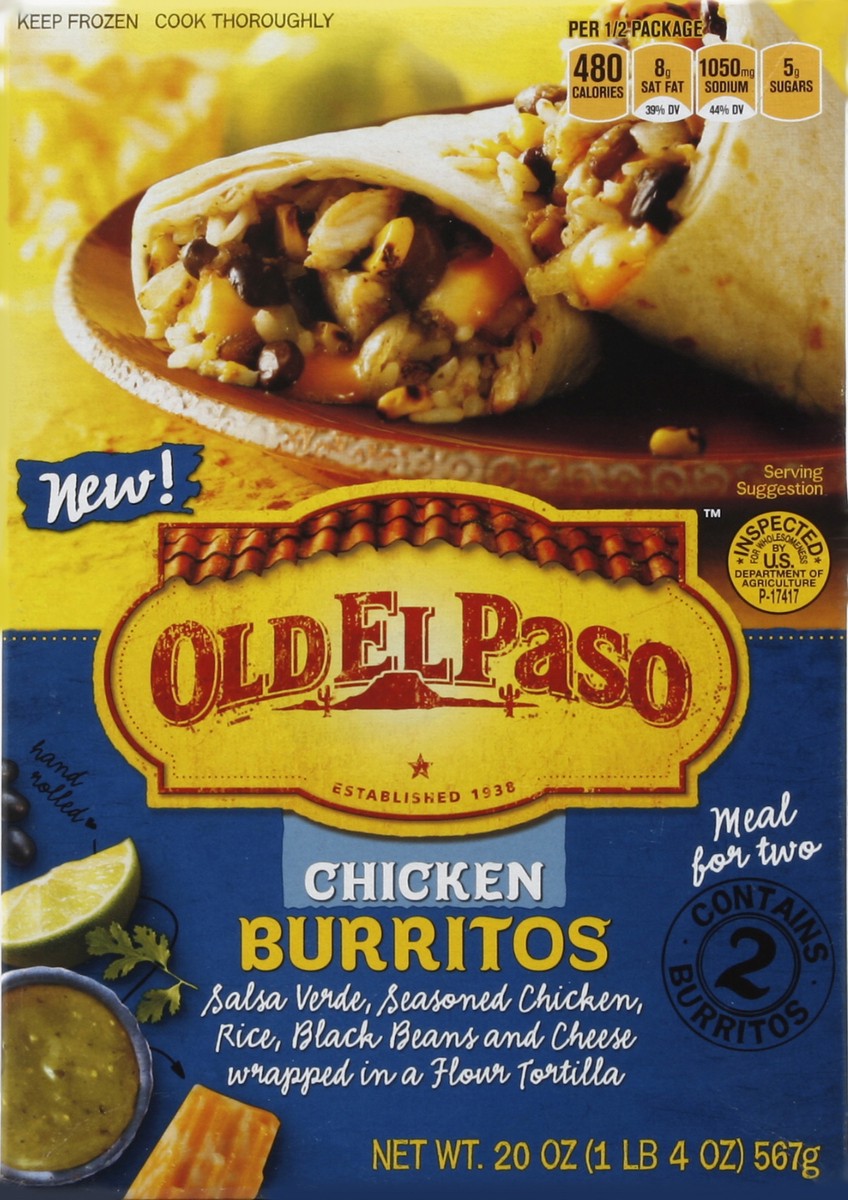 slide 4 of 4, Old El Paso Chicken Burritos, 2 ct; 20 oz