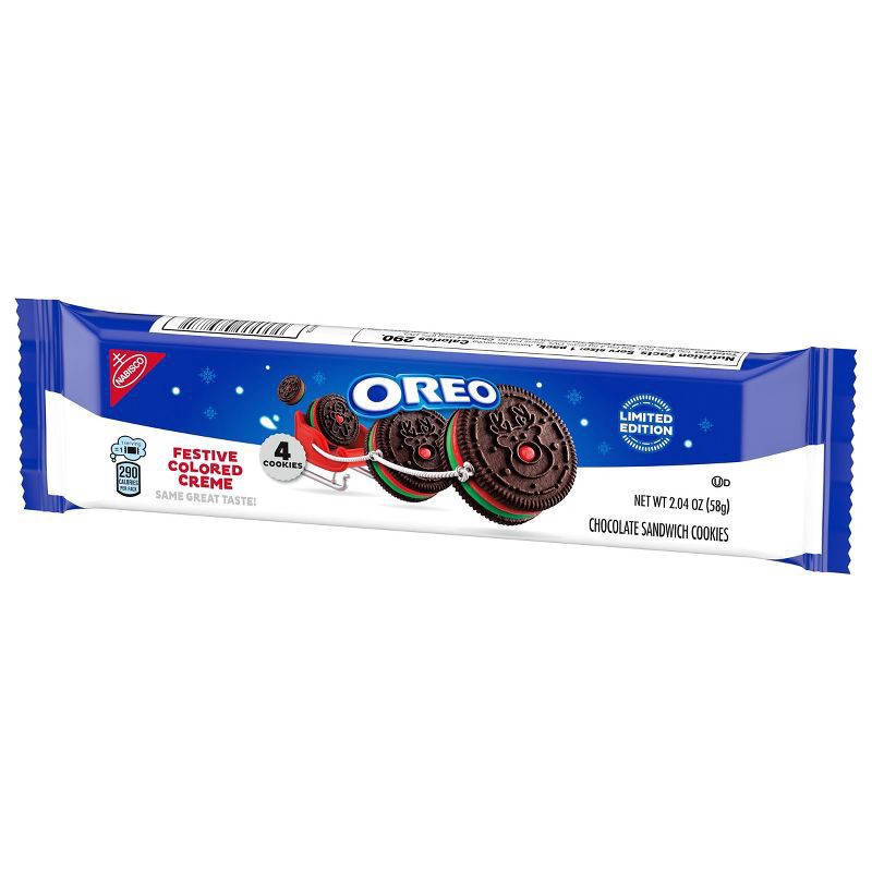 slide 12 of 13, OREO Red and Green Festive Cookies King Size - 2.04oz, 2.04 oz