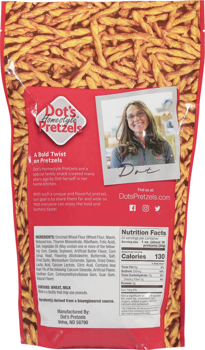 slide 6 of 9, Dot's Homestyle Pretzels Original Seasoned Pretzel Twists Family Size 24 oz, 24 oz