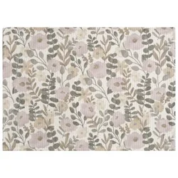 Room & Retreat Botanical Floral Neutral Wexford Printed Rug, 19 In X 27 In