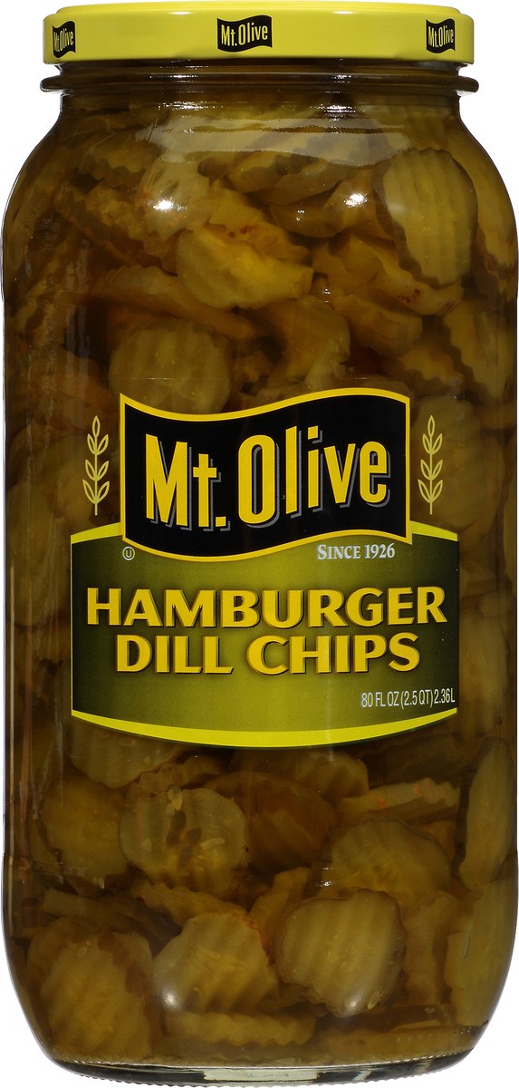 slide 6 of 8, Mt. Olive Hamburger Dill Chips Pickles 80 fl oz Jar, 80 fl oz