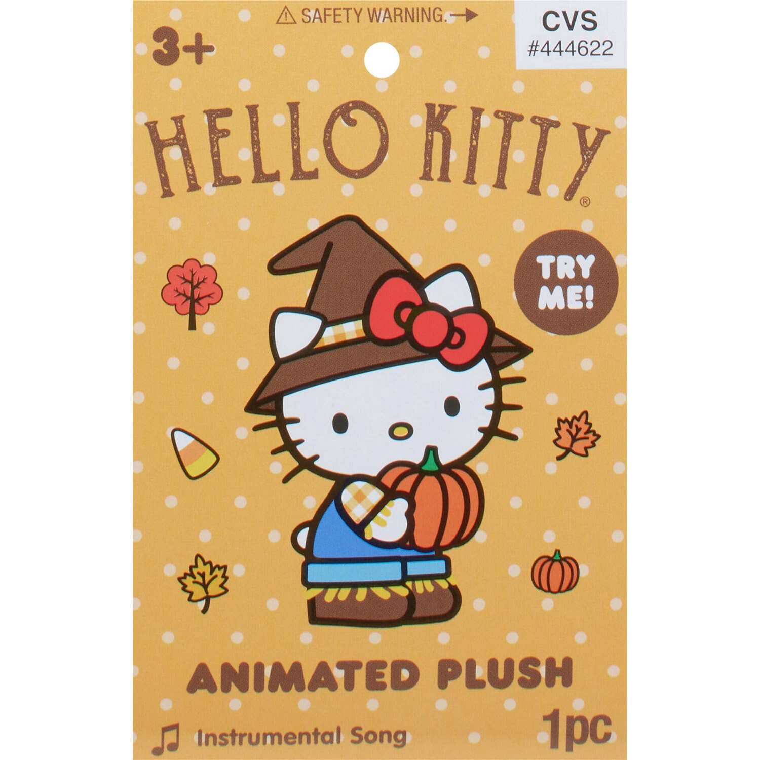 slide 2 of 2, Hello Kitty Scarecrow Animated Plush, 16.5 In, 1 ct
