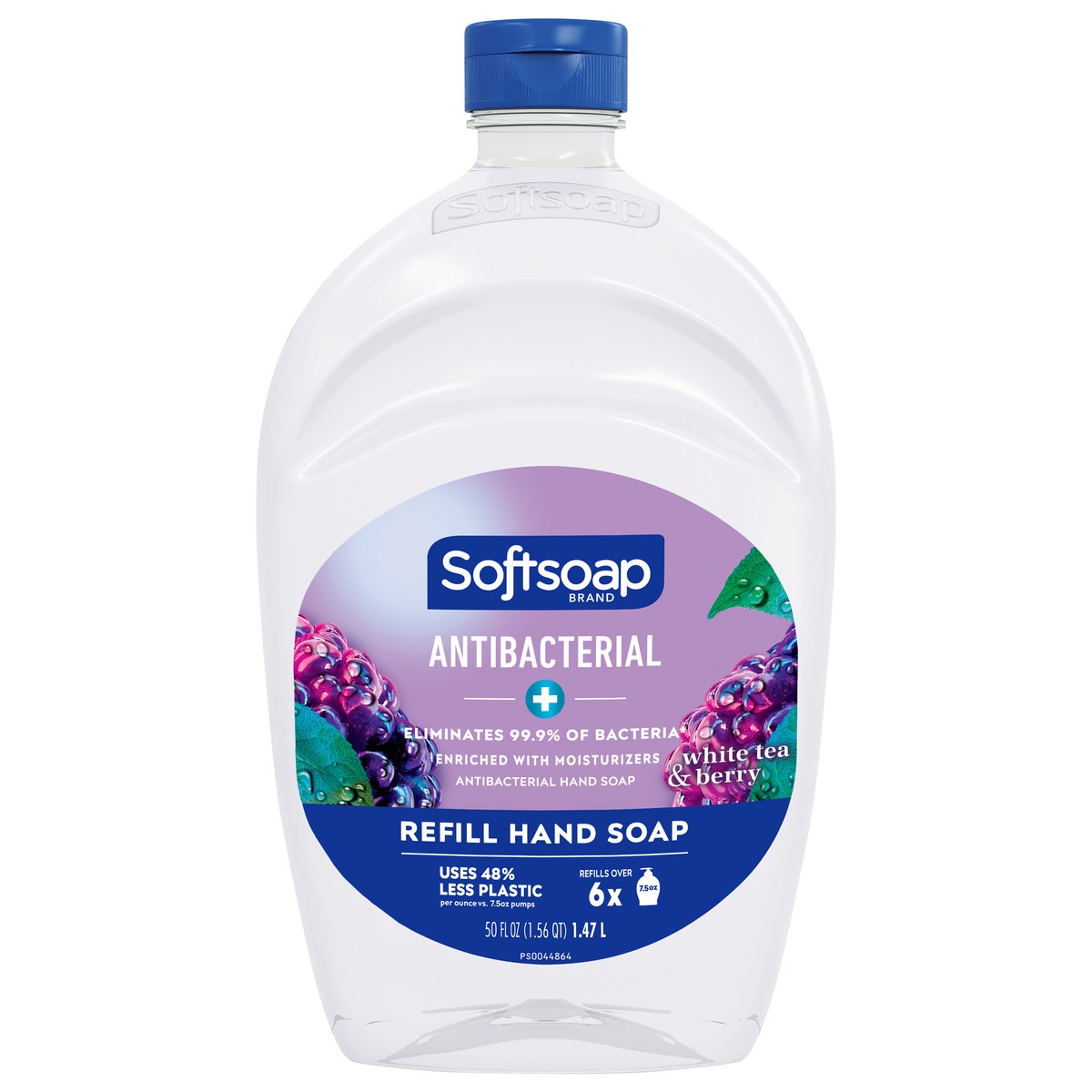 slide 6 of 13, Softsoap Antibacterial Liquid Hand Soap Refill, White Tea and Berry - 50 Fluid Ounce, 50 fl oz
