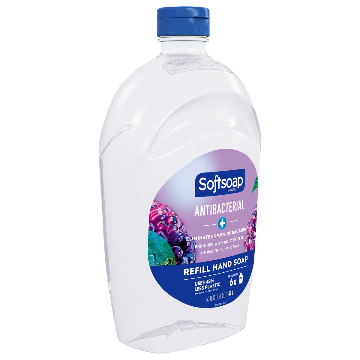 slide 10 of 13, Softsoap Antibacterial Liquid Hand Soap Refill, White Tea & Berry Scented Hand Soap, 50 Oz, 50 fl oz