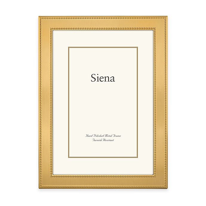 slide 1 of 1, Siena Metallics Narrow Double Beaded Frame - Gold, 5 in x 7 in