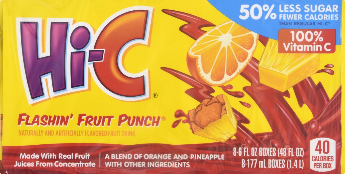 slide 2 of 10, Hi-C Flashin Fruit Punch Cartons, 8 ct; 6 fl oz
