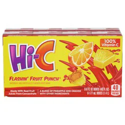 Hi-C Flashin Fruit Punch Cartons, 6 fl oz, 8 Pack
