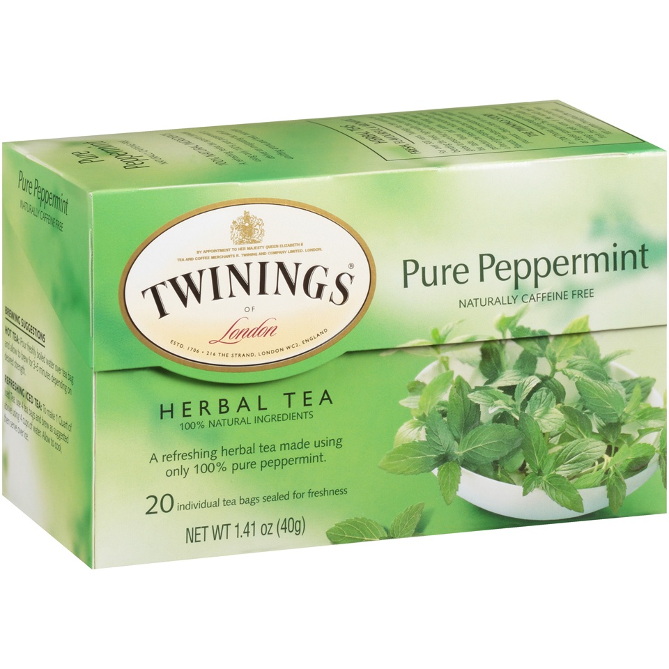 slide 2 of 7, Twinings Herbal Tea Pure Peppermint Caffeine Free Tea Bags, 20 ct