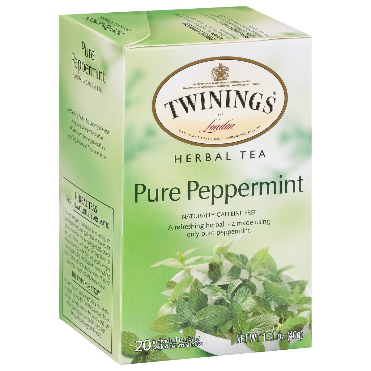 slide 3 of 9, Twinings Pure Peppermint Herbal Tea 20 Tea Bags, 20 ct