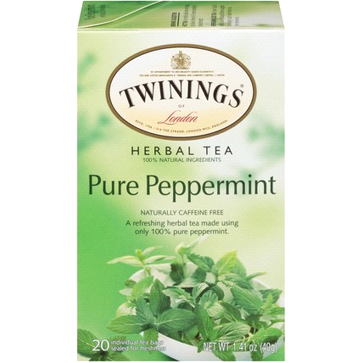 slide 1 of 7, Twinings Herbal Tea Pure Peppermint Caffeine Free Tea Bags, 20 ct