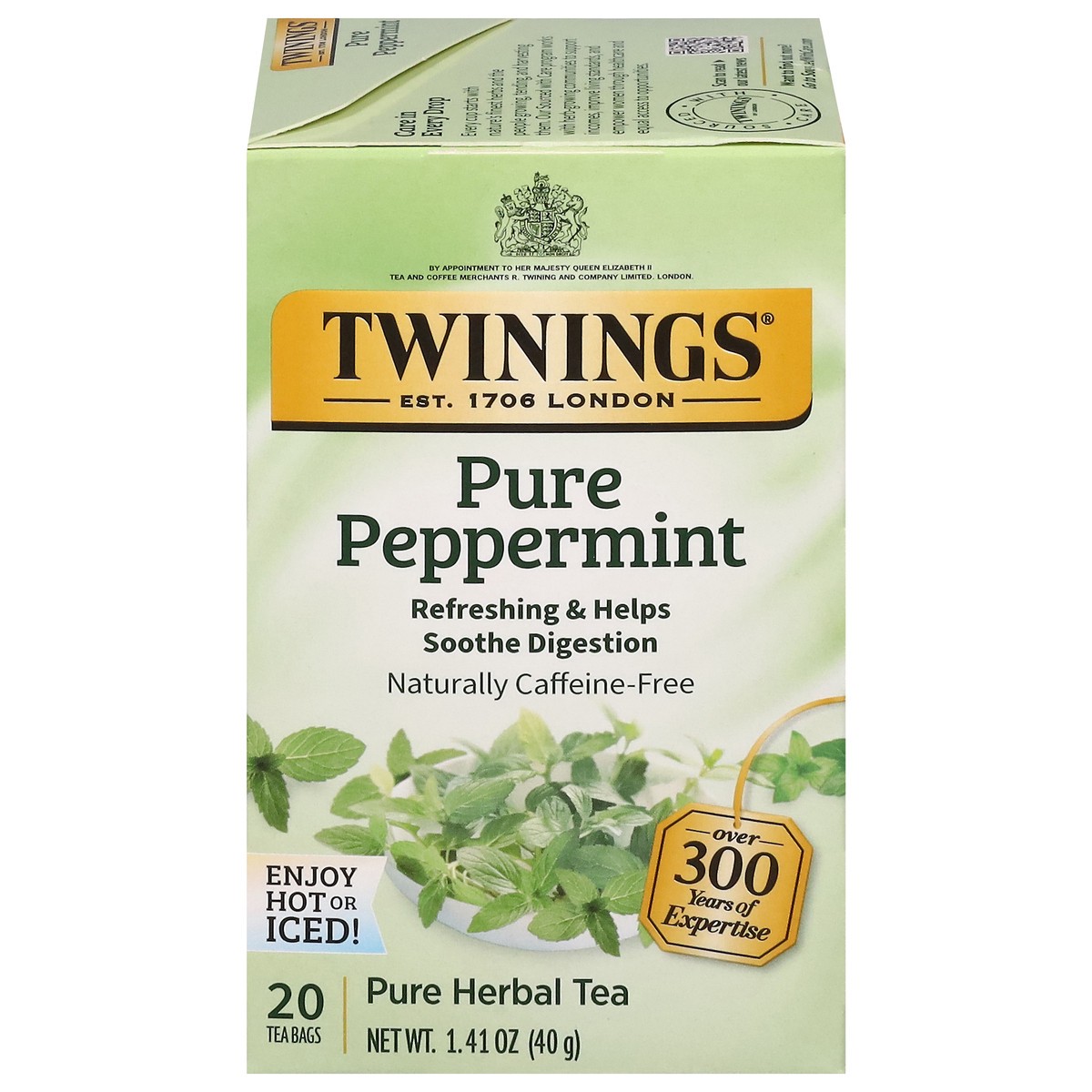 slide 1 of 9, Twinings Pure Peppermint Herbal Tea 20 Tea Bags, 20 ct
