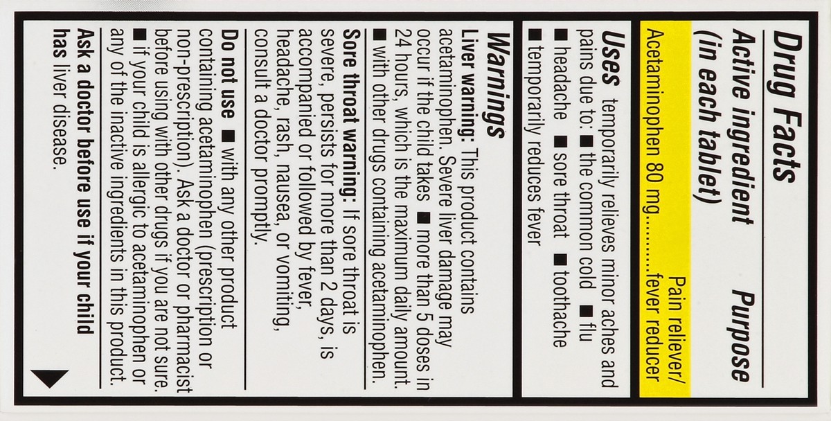 slide 4 of 6, TopCare Children's Acetaminophen 80 Mg Pain Reliever/fever Reducer Rapid Tablets, Bubble Gum, 30 ct; 80 mg