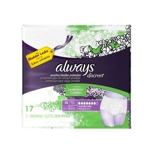 slide 1 of 1, Always Discreet Incontinence Underwear Moderate Absorbency Extra-Large, 17 ct