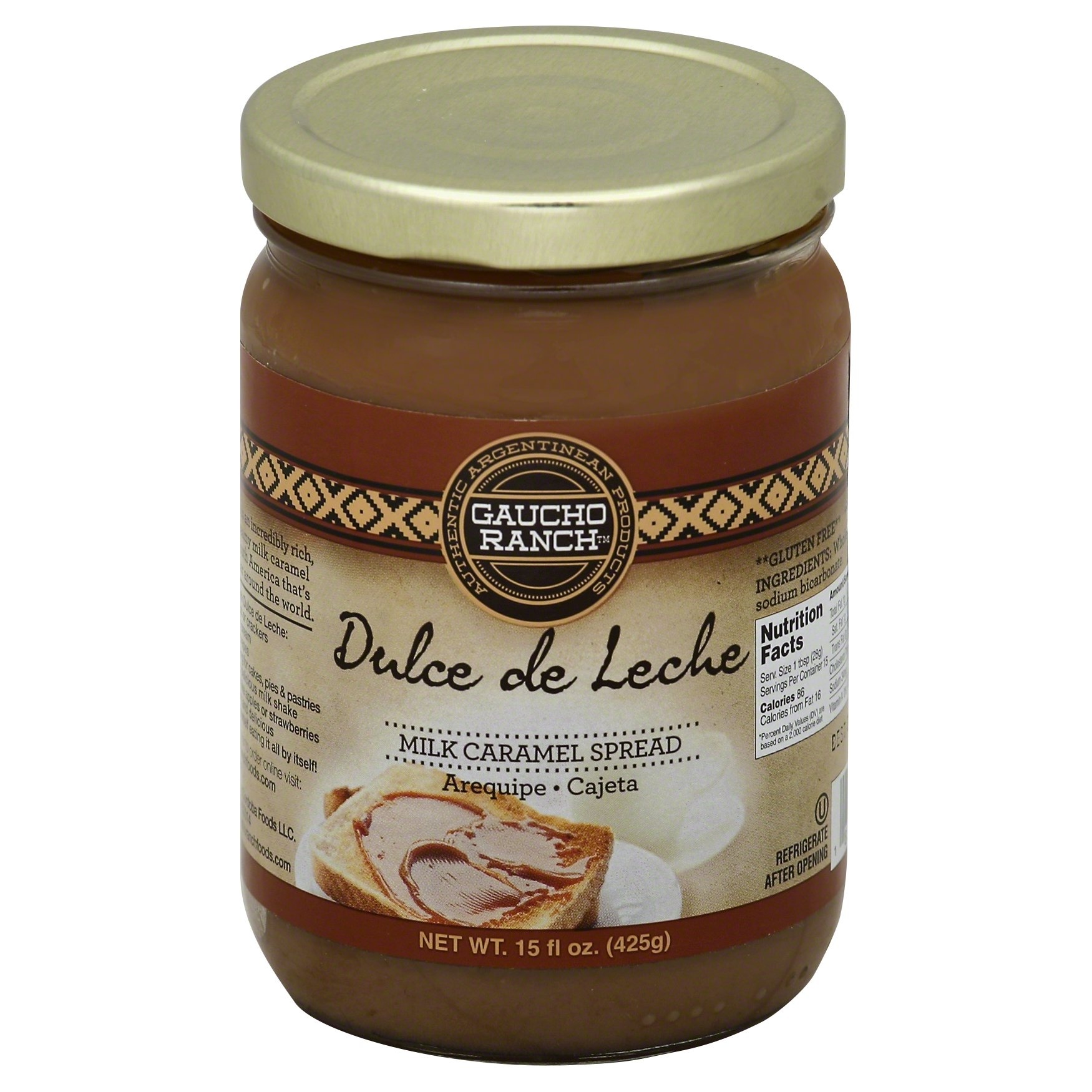 slide 1 of 3, Gaucho Ranch Dulce De Leche Milk Caramel Spread, 15 oz