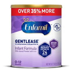 IFCN Enfamil Gentlease Baby Formula, Reduces Fussiness, Gas, Crying and Spit-up in 24 hours, DHA & Choline to support Brain development, Powder Can, 27.7 Oz