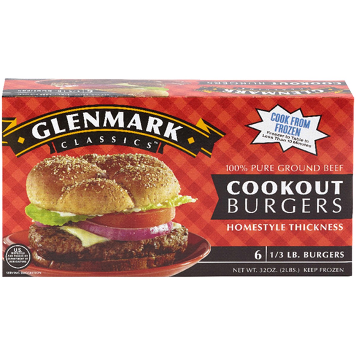 slide 1 of 1, GLENMARK COOKOUT BURGERS, 12 ct; 2 lb