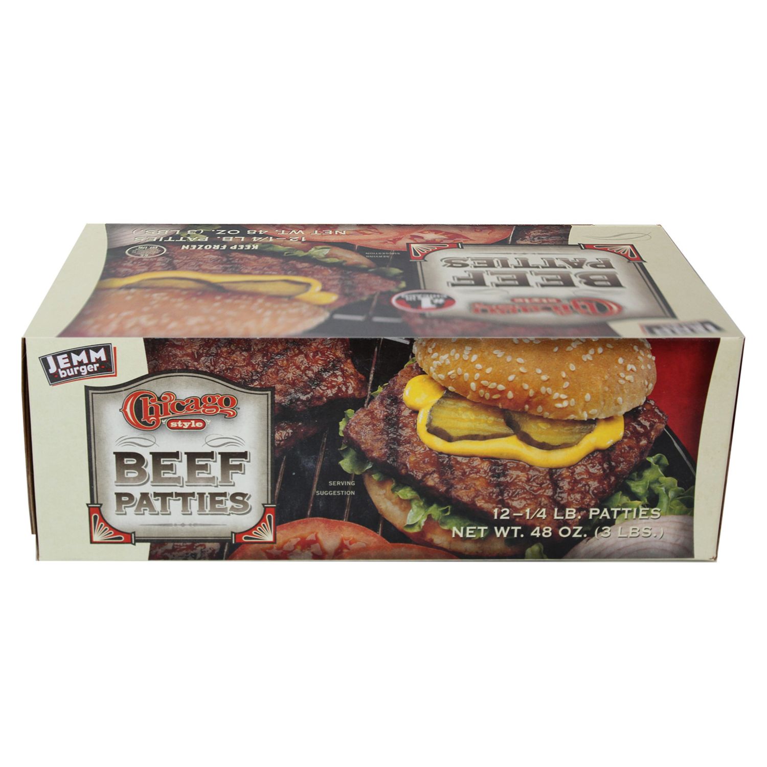slide 3 of 4, Chicago Style Beef Patties 12 ea, 48 oz