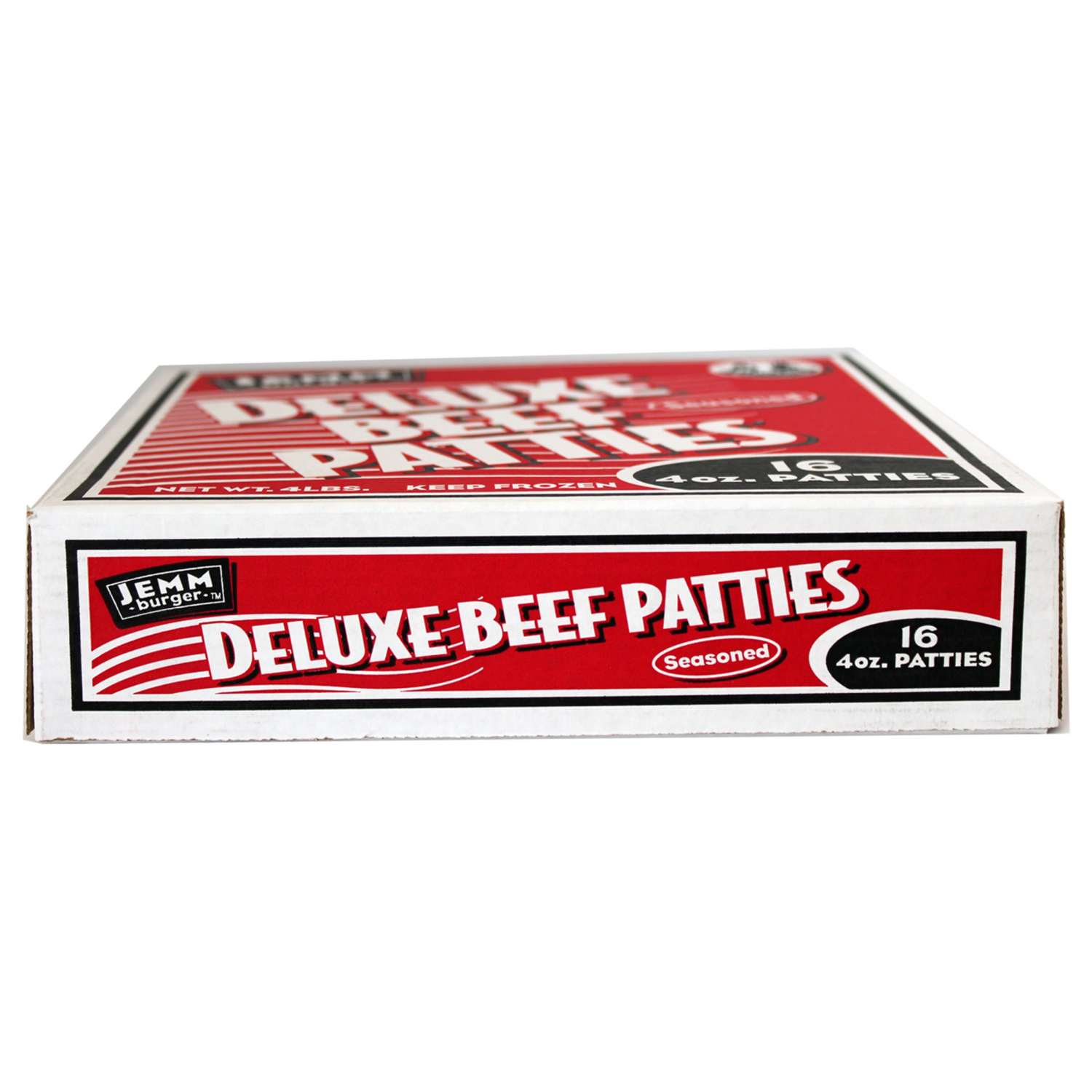 slide 4 of 4, Jemm Burger Deluxe Beef Patties, 64 oz