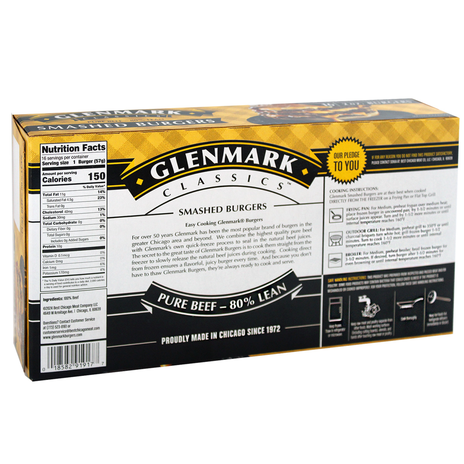 slide 2 of 4, Glenmark Smashed Burgers, 32 oz, 32 oz