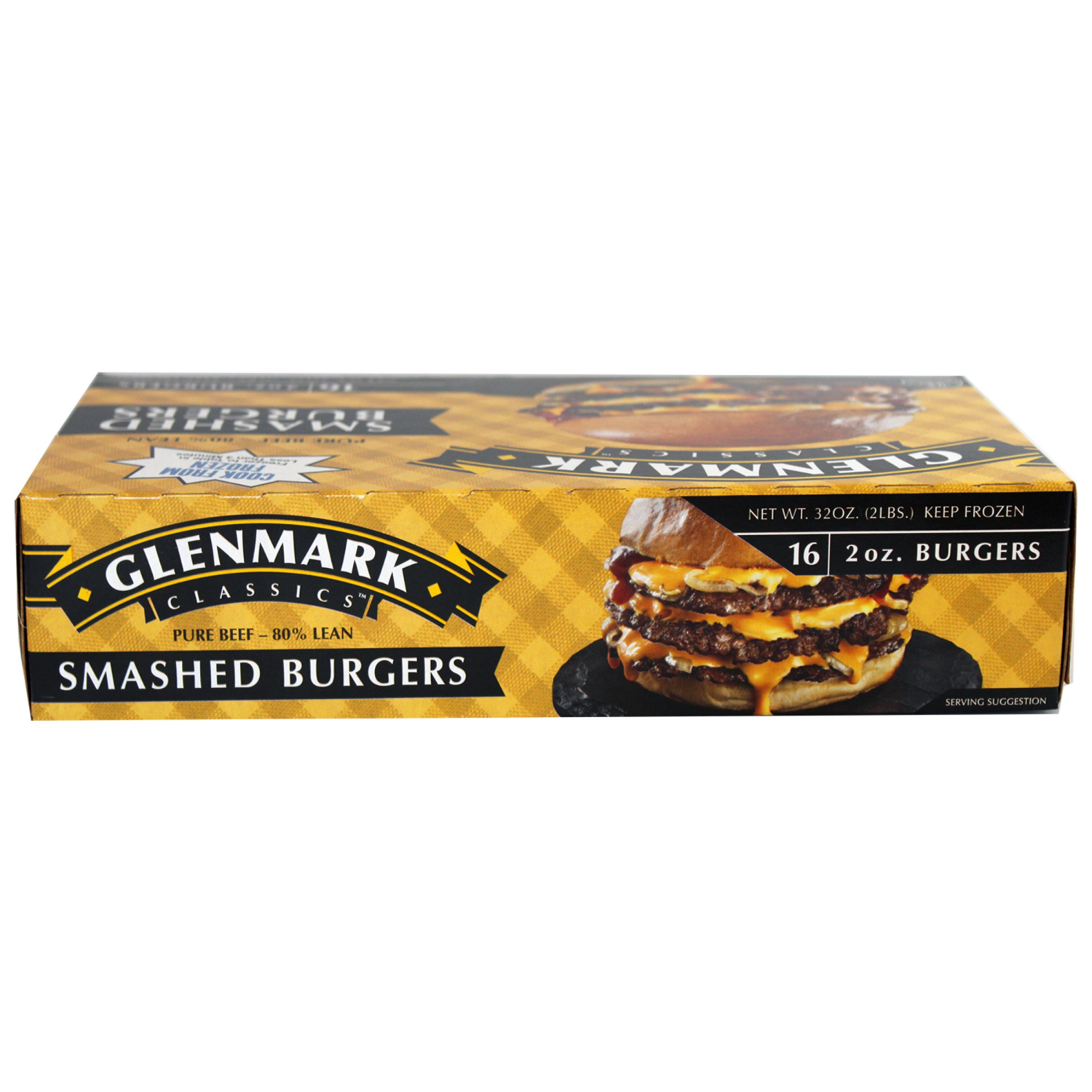 slide 3 of 4, Glenmark Smashed Burgers, 32 oz, 32 oz