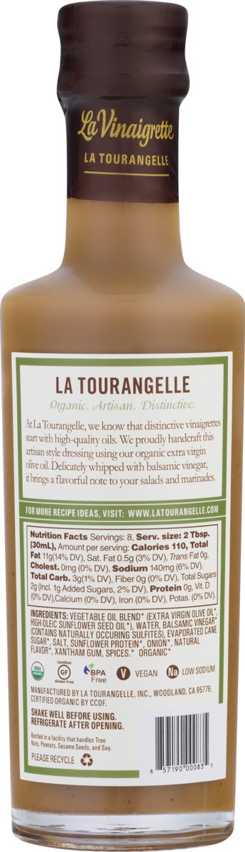 slide 11 of 11, La Tourangelle Organic Balsamic Vinaigrette 8.45 oz, 8.45 oz