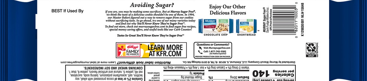 slide 6 of 6, Murray Sugar-Free Dark Fudge Wafers, 9 oz