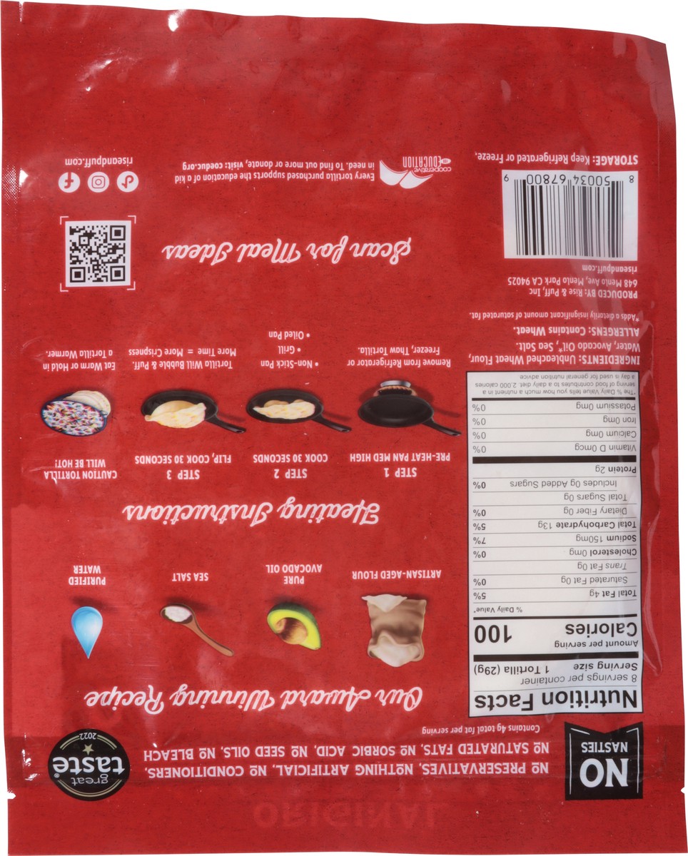slide 8 of 13, Rise N Puff Tortillas Original - 8 OZ, 8 oz