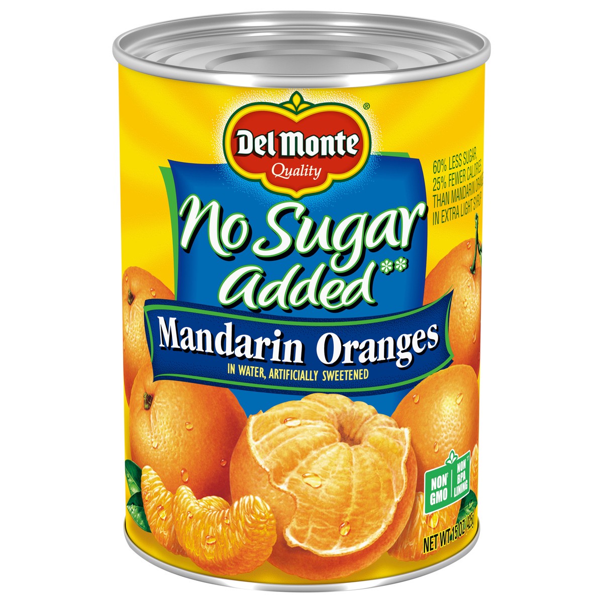 slide 1 of 7, Del Monte Mandarin Oranges No Sugar Added, 15 oz Can, 15 oz