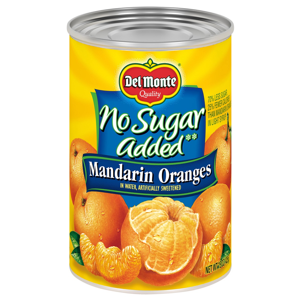 slide 1 of 7, Del Monte No Sugar Added Mandarin Oranges 15 oz Can, 15 oz