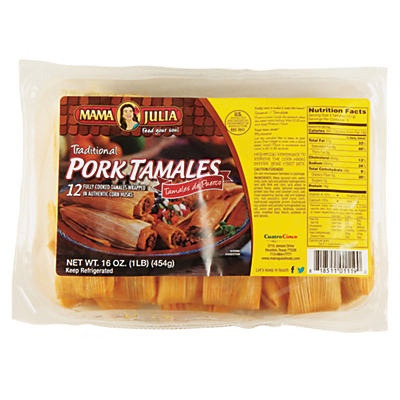 slide 1 of 1, Mamá Julia Traditional Pork Tamales, 16 oz