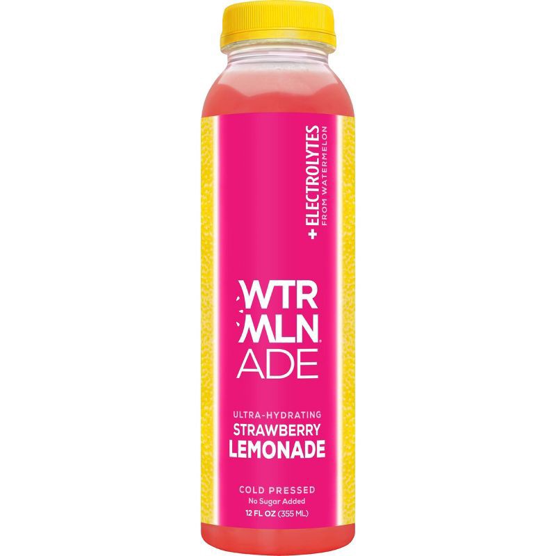 slide 1 of 3, WTRMLN WTR No Sugar Added Strawberry Lemonade 12 fl oz, 12 fl oz