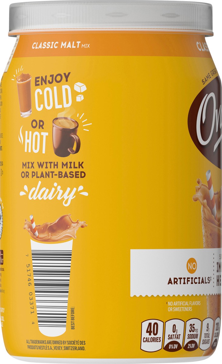 slide 4 of 7, Ovaltine Classic Malt Powdered Drink Mix for Hot and Cold Milk Canister 12 oz., 12 oz