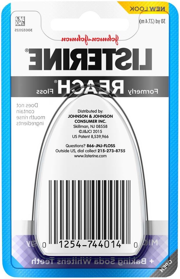 slide 6 of 6, Listerine Healthy White, Interdental Floss with Baking Soda, Oral Care and Hygiene, Mint, 30 Yards, 30 yd