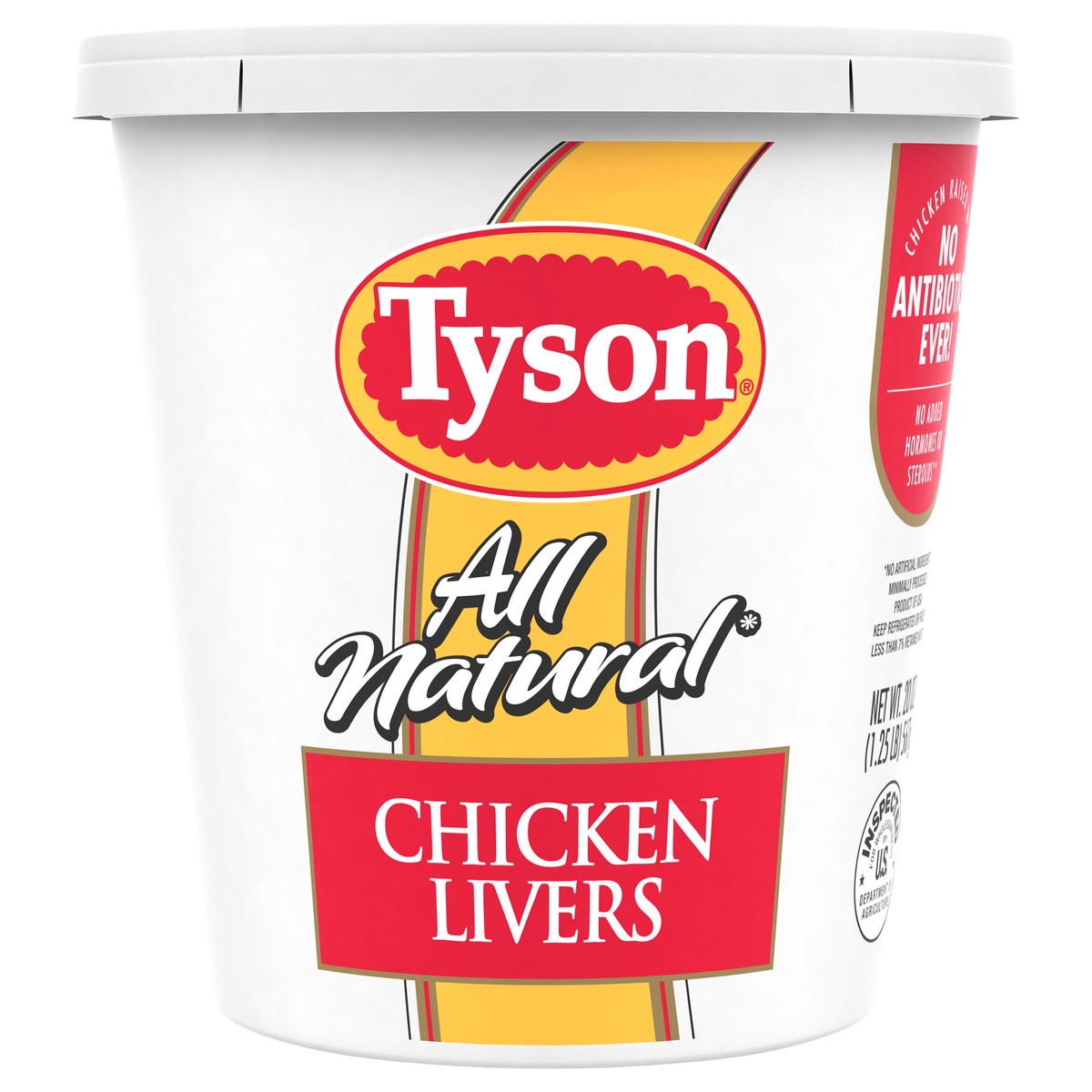 slide 1 of 5, Tyson All Natural* Chicken Livers, 1.25 lb, 566.99 g