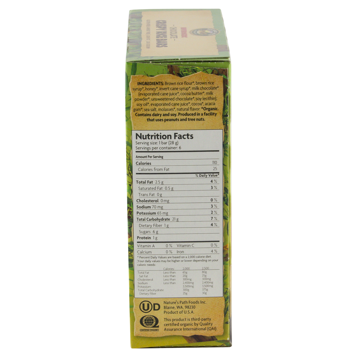 slide 5 of 5, Nature's Path Organic Envirokidz Chocolate Crispy Rice Granola Bars, 6 ct; 6 oz