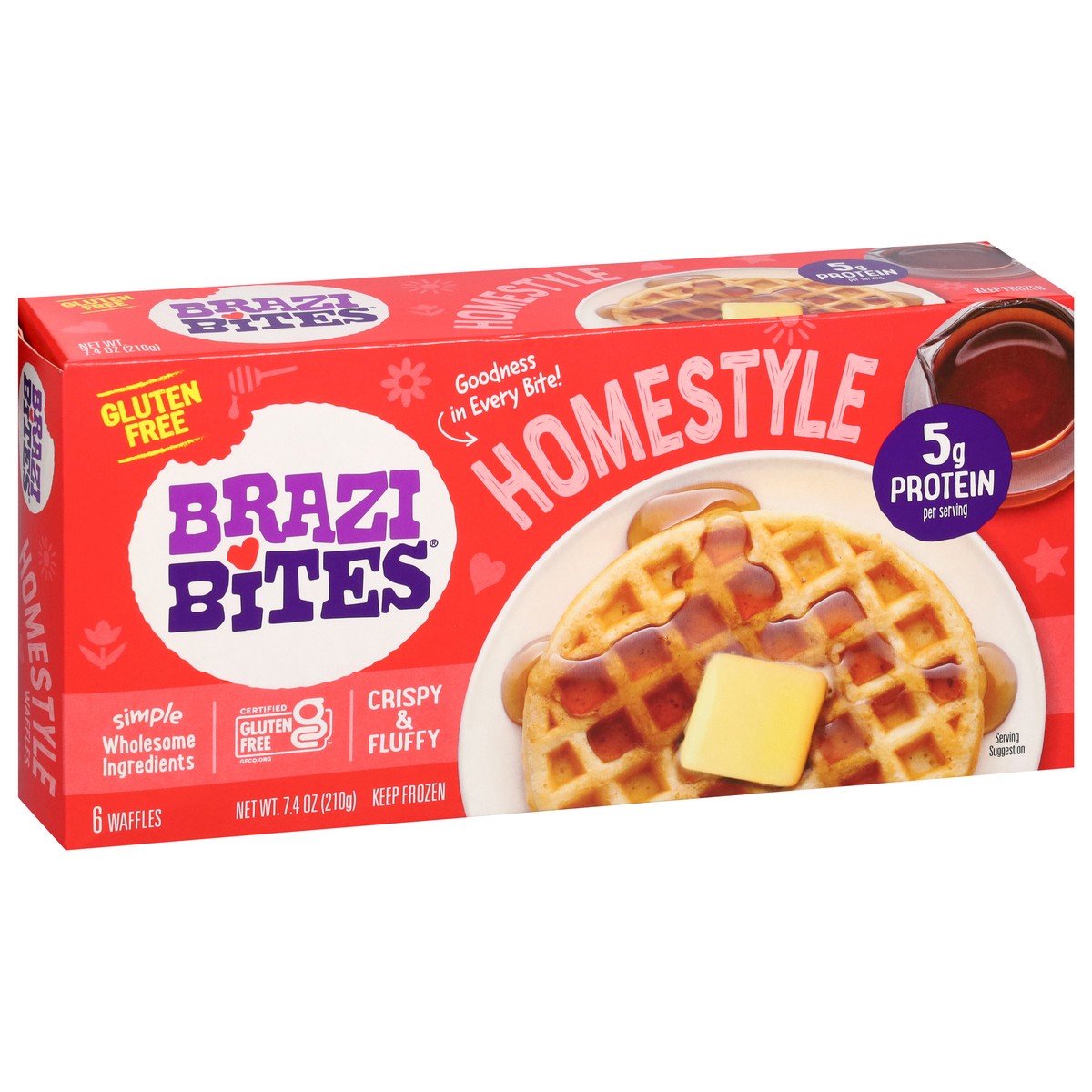 slide 13 of 13, Brazi Bites Homestyle Waffles 6 ea, 6 ct