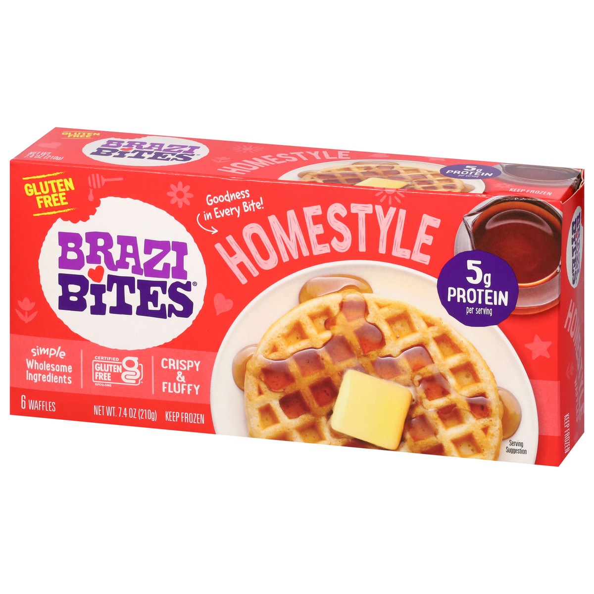 slide 12 of 13, Brazi Bites Homestyle Waffles 6 ea, 6 ct