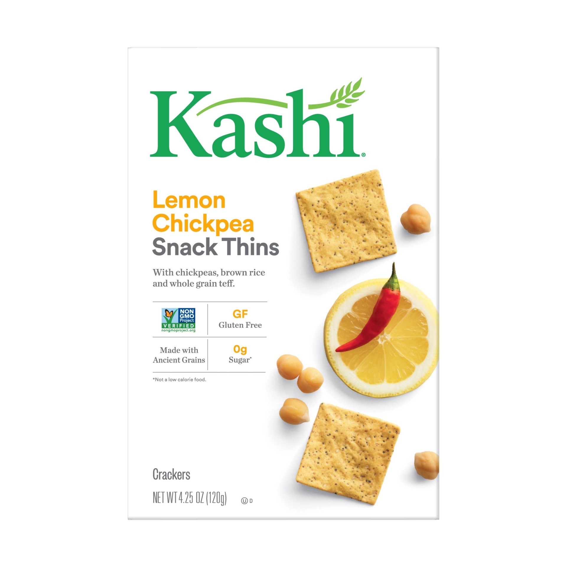 slide 2 of 7, Kashi Lemon Chickpea Snack Thins, 4.25 oz