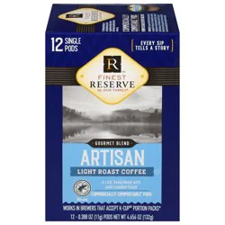 Finest Reserve Artisan Light Roast Gourmet Blend Coffee K-Cup Pods - 12 ct