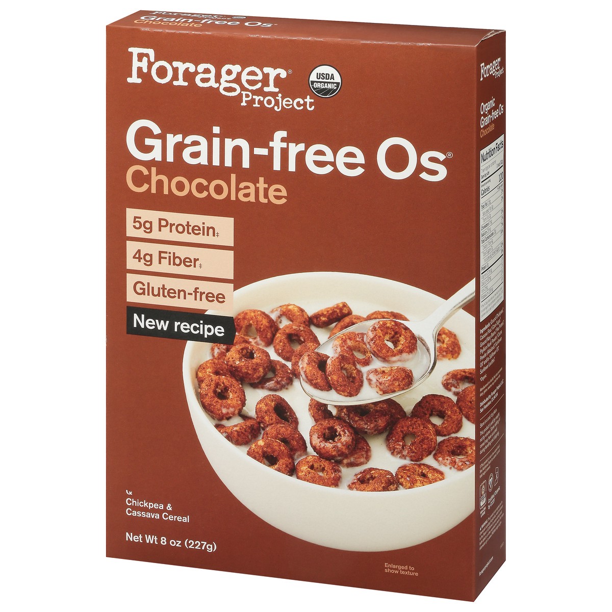 slide 3 of 9, Forager Project Grain-Free Os Chocolate Cereal 8 oz, 8 oz