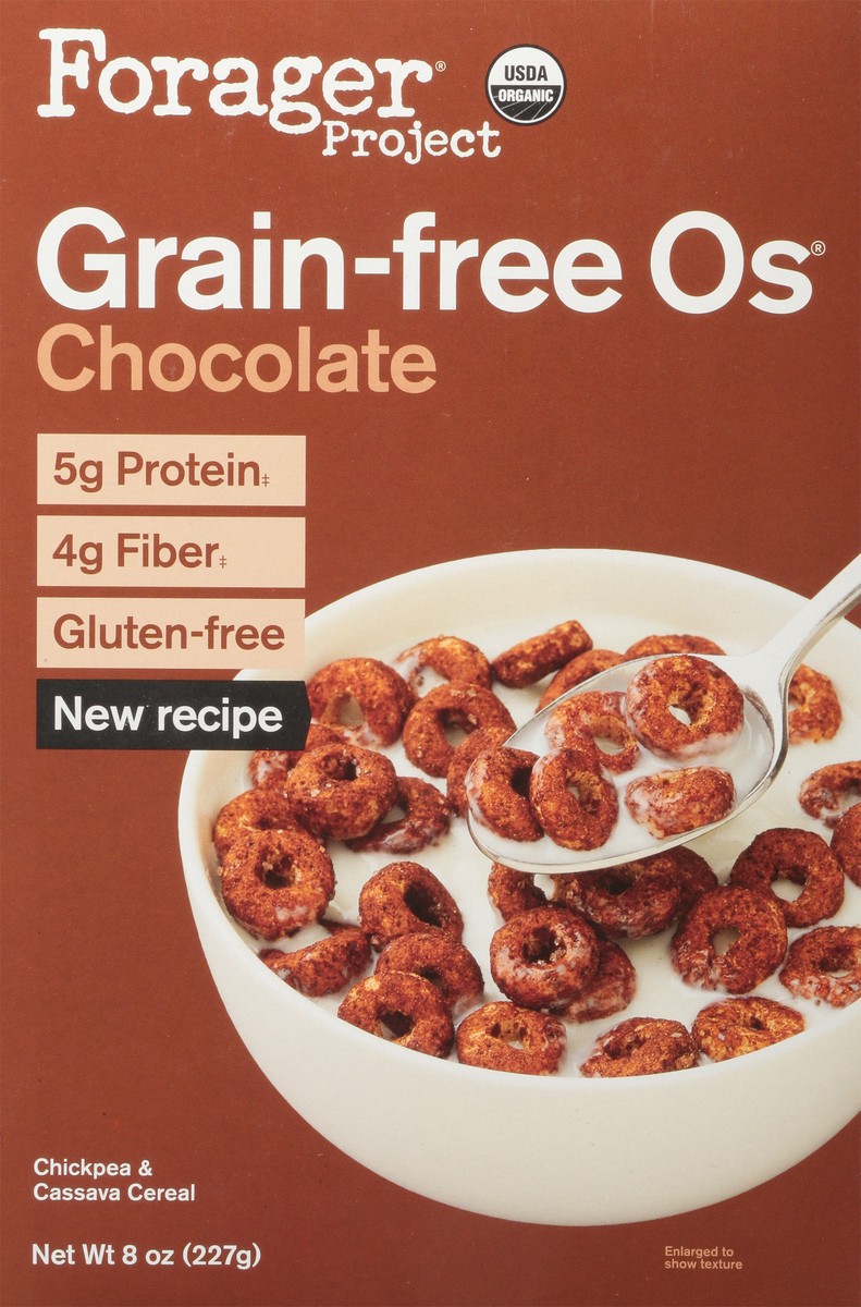 slide 6 of 9, Forager Project Grain-Free Os Chocolate Cereal 8 oz, 8 oz