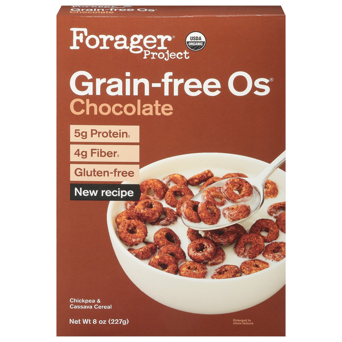 slide 1 of 9, Forager Project Grain-Free Os Chocolate Cereal 8 oz, 8 oz