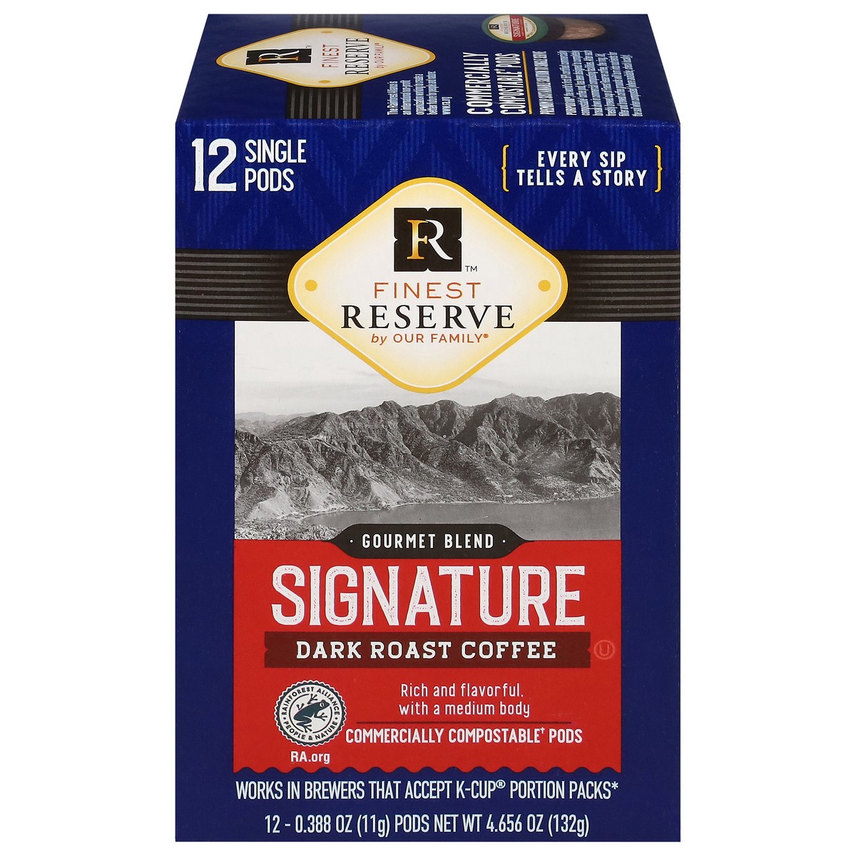 slide 3 of 4, Finest Reserve Dark Roast Gourmet Blend Signature Coffee K-Cup Pods 12 ea, 12 ct