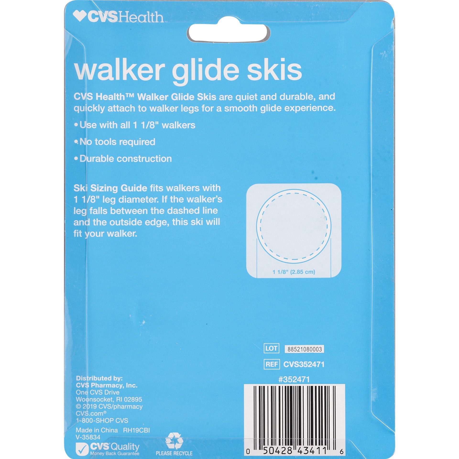 slide 3 of 3, Cvs Walker Rubber Glide Skis, 2 Ct, 2 ct