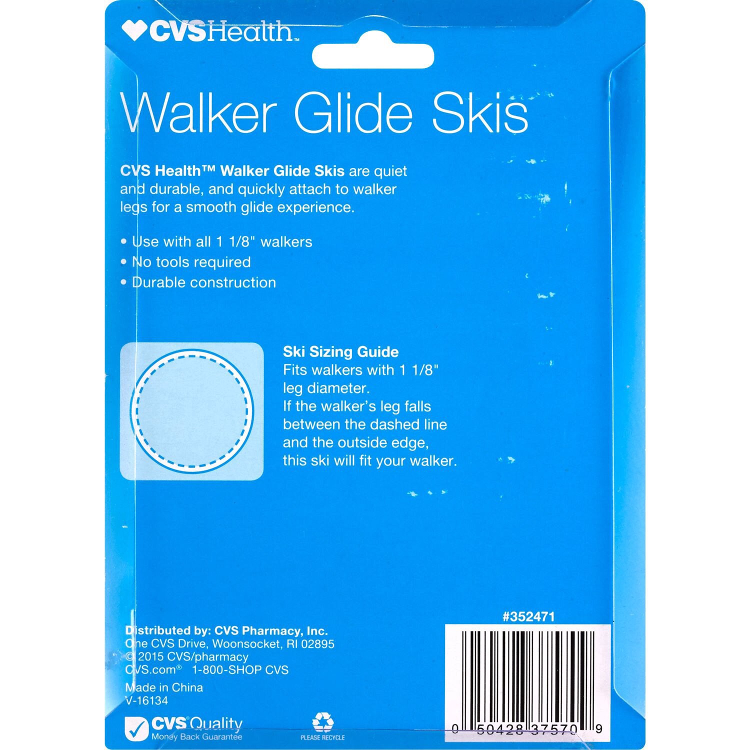 slide 2 of 3, Cvs Walker Rubber Glide Skis, 2 Ct, 2 ct