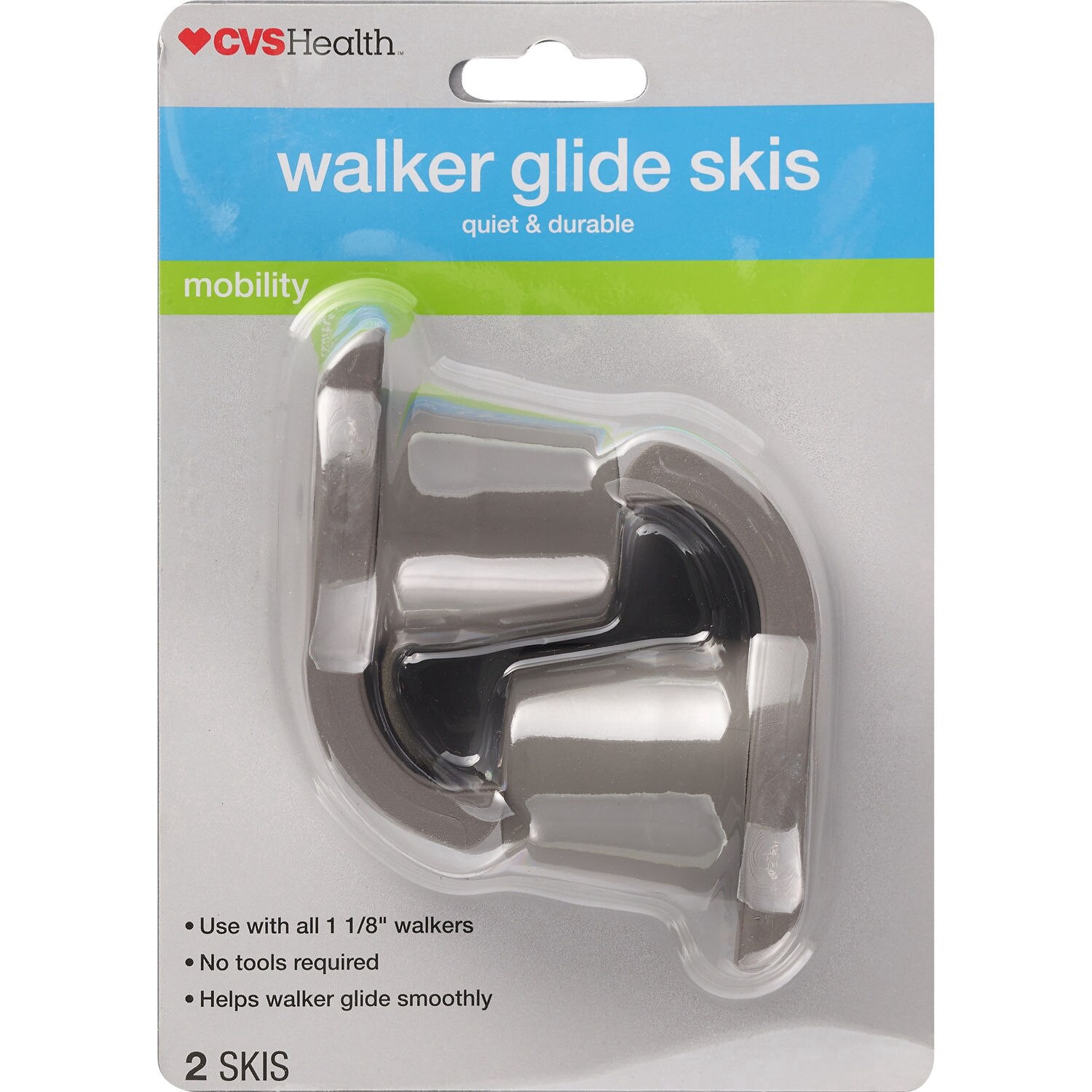 slide 1 of 3, Cvs Walker Rubber Glide Skis, 2 Ct, 2 ct