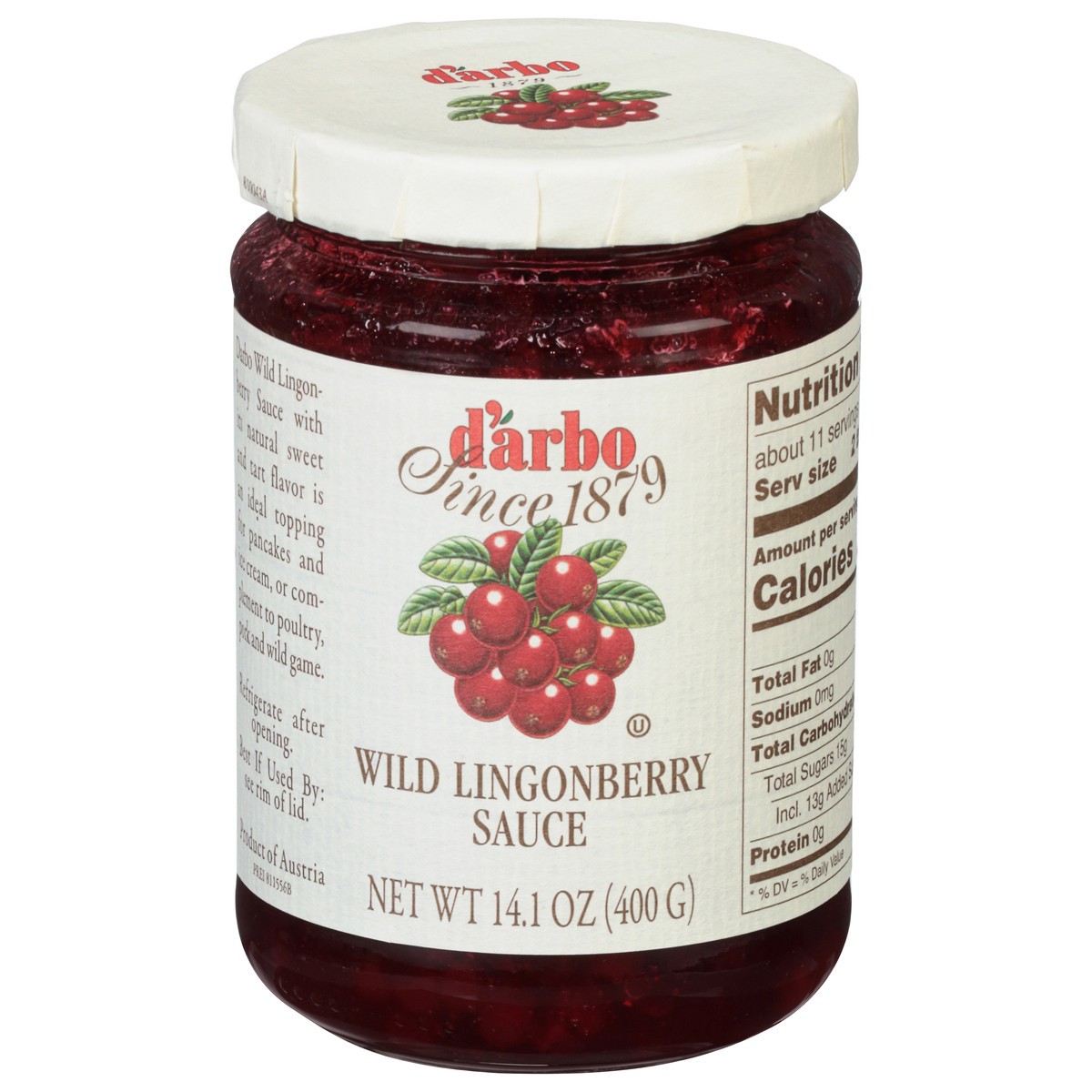 slide 1 of 13, d'Arbo Wild Lingonberry Sauce 14.1 oz, 14.1 oz