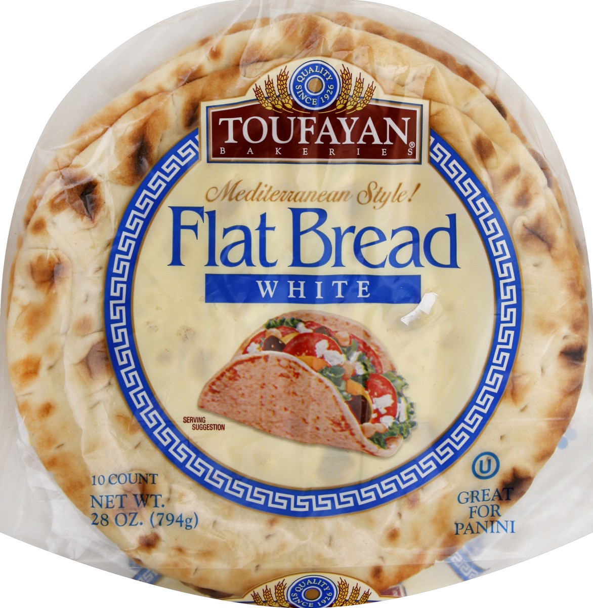 slide 5 of 5, Toufayan Flat Bread 10 ea, 10 ct