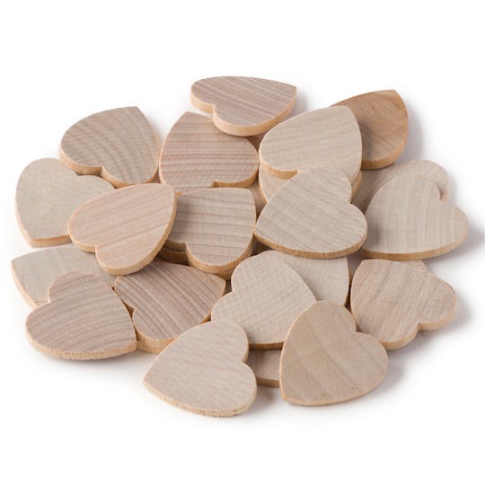 slide 1 of 2, Wood Hearts By Make Market, 1 in