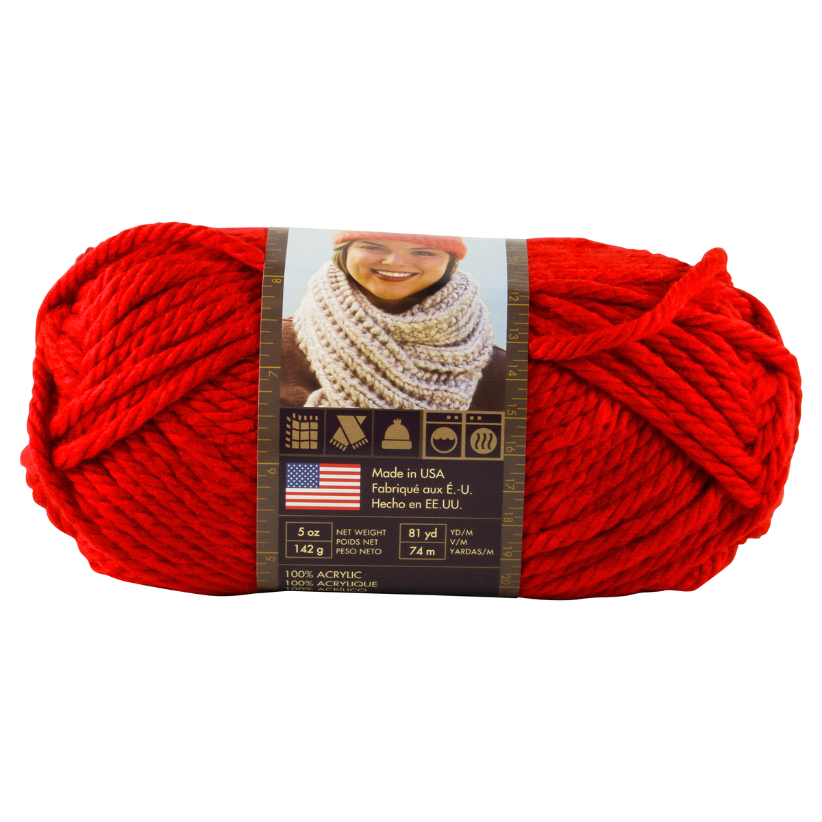 slide 2 of 3, Lion Brand Yarn Hometown USA Cincinnati Red, 64 yd